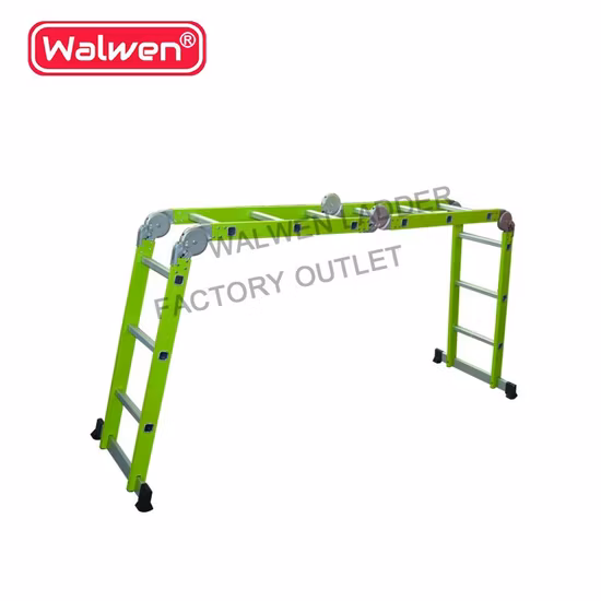 4.7 미터 소형 경첩 알루미늄 및 알루미늄 미끄럼 방지 베이스가 있는 다목적 접이식 계단 사다리