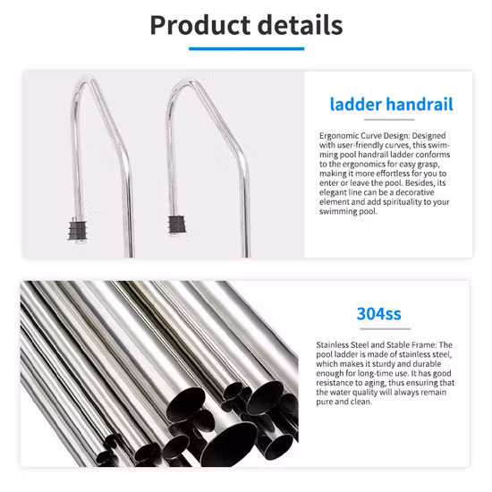 스테인레스 스틸 3 단계 풀 사다리 304 스테인레스 스틸 풀 사다리